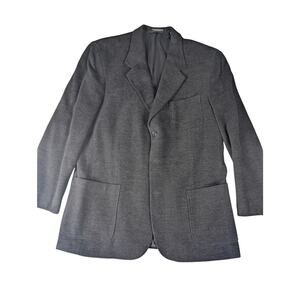 Stature Men's Blazer Cotton Wool Blend Black Soft 3 Button Coat Size 44R Casual